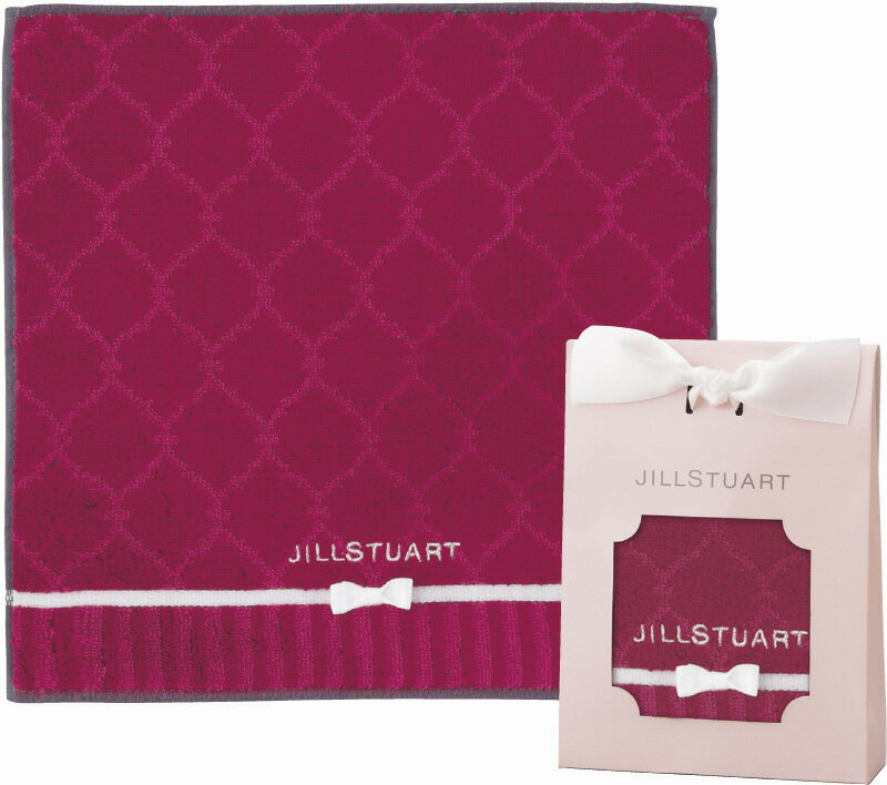 【最大2000円オフクーポン11日1:59迄】冬の贈り物お歳暮 タオルハンカチ ジル スチュアート ピンク 25×25cm