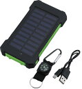 夏の贈り物お中元 ソーラー&USBパワーチャージャー セーブインダストリー 7.5×2.4×14cm ★電源:ソーラー充電・USB充電 ★カラビナフック・方位磁...
