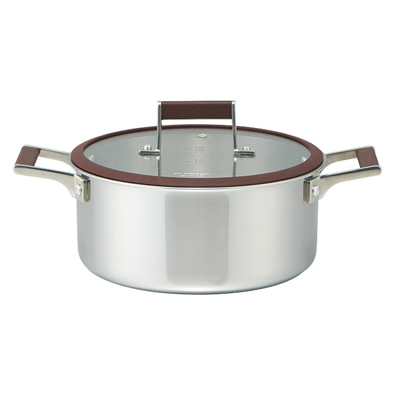 乐天商城 - 夏の贈り物お中元 両手鍋22cm エムデザイン 5.5L 本体:ステンレス3層（ステンレス鋼・アルミニウム合金）、蓋:ガラス（全面物理強化）、取っ手・ツマミ:ステンレス鋼・シリコーンゴム