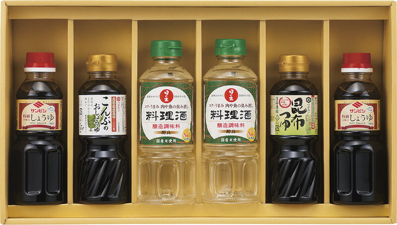 冬の贈り物お歳暮 食卓応援バラエティセット 日の出料理酒（400ml）・サンビシ特級本醸造しょうゆ（300..