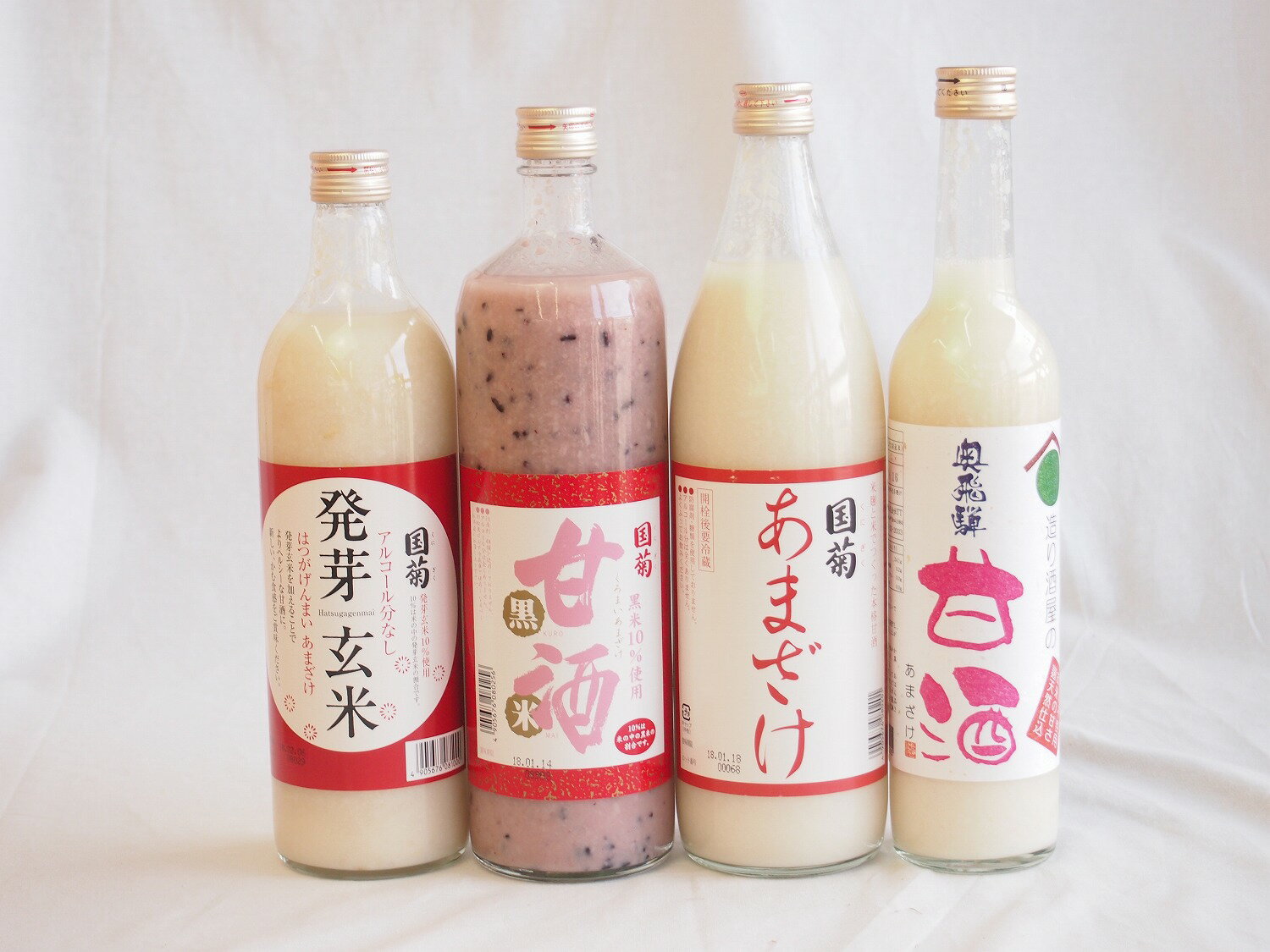 セレクト甘酒4本セット(国菊(福岡県)発芽玄米甘酒985g国