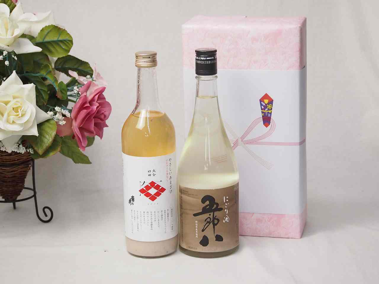 贈り物ギフト五郎八にごり酒720mlセット 井上酒造 角の井やさしい甘酒(大分県)720ml