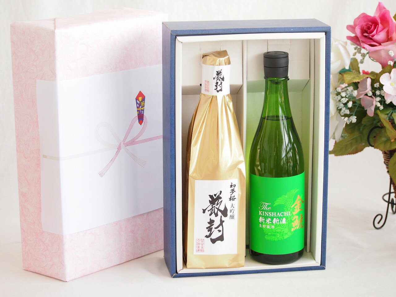 贅沢な日本酒感謝ボックス2本セット(金鯱新米新酒(愛知) 金鯱初夢桜 厳封大吟醸(愛知)) 720ml×2本