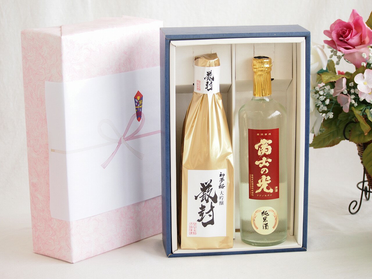 贅沢な日本酒感謝ボックス2本セット(金鯱初夢桜 厳封大吟醸(愛知) 富士の光純米(三重)) 720ml×2本