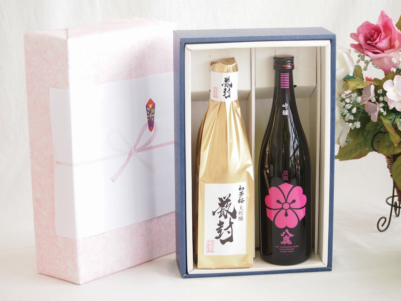 贅沢な日本酒感謝ボックス2本セット(金鯱初夢桜 厳封大吟醸(愛知) 八鹿吟醸(大分)) 720ml×2本