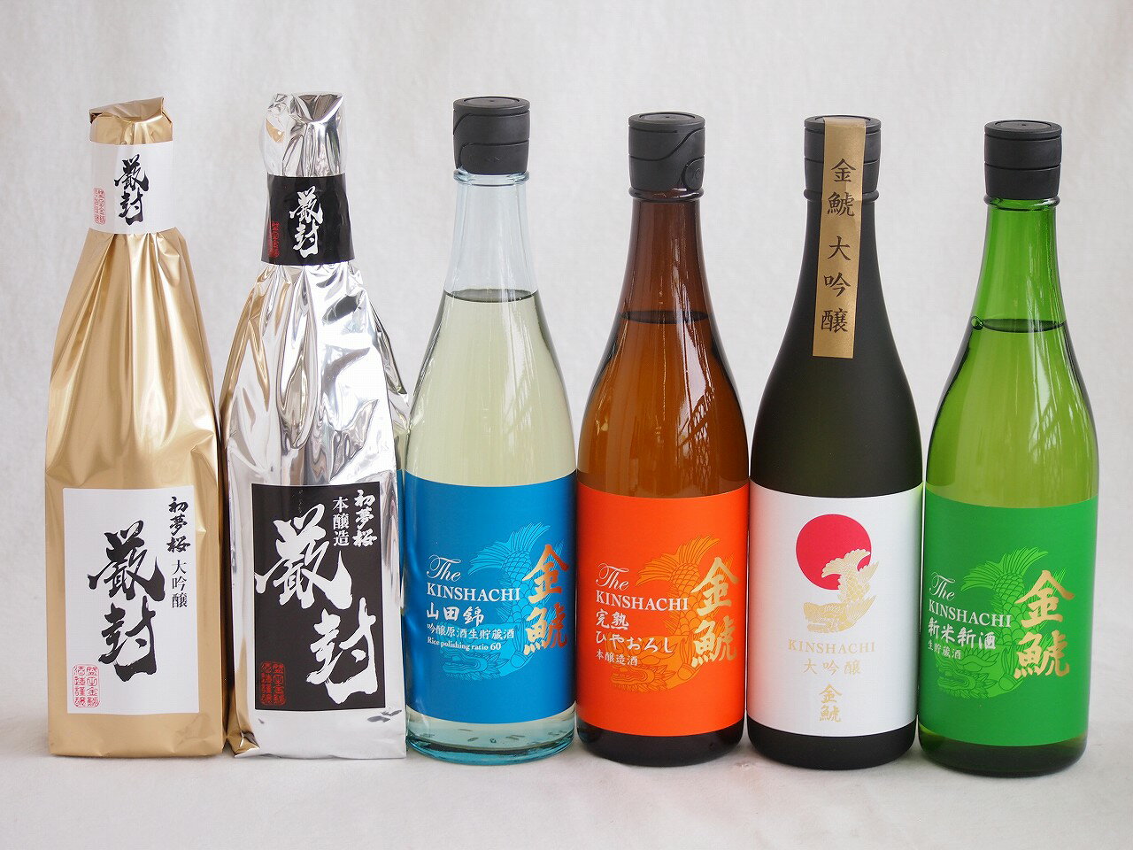 【最大2000円オフクーポン16日1:59迄】贅沢な日本酒6本セット(金鯱初夢桜 厳封本醸造(愛知) 金鯱山田錦吟醸原酒生貯蔵(愛知) 金鯱完熟しやおろし(愛知) 金鯱新米新酒(愛知) 金鯱初夢桜 厳封大吟醸(愛知) 金鯱大吟醸(愛知)) 720ml×6本