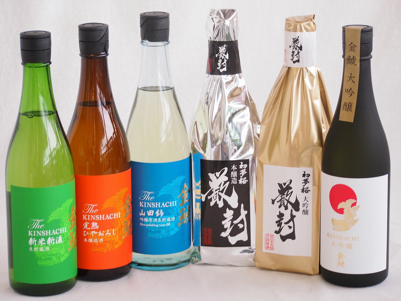 贅沢な日本酒6本セット(金鯱初夢桜 厳封本醸造(愛知) 金鯱山田錦吟醸原酒生貯蔵(愛知) 金鯱完熟しやおろし(愛知) 金鯱新米新酒(愛知) 金鯱初夢桜 厳封大吟醸(愛知) 金鯱大吟醸(愛知)) 720ml×6本