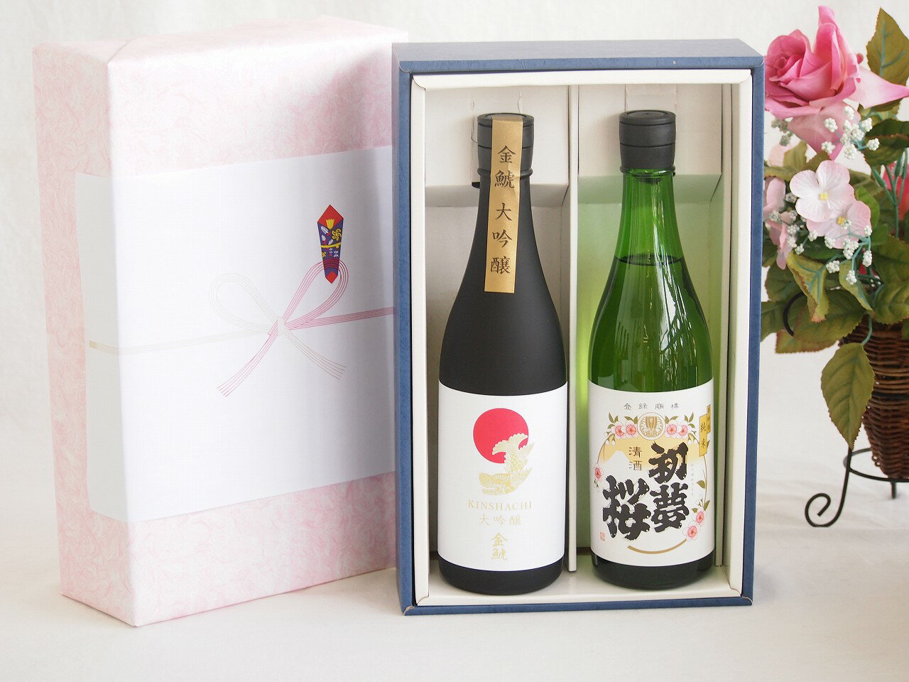 贅沢な日本酒感謝ボックス2本セット(金鯱初夢桜 純米(愛知) 金鯱大吟醸(愛知)) 720ml×2本