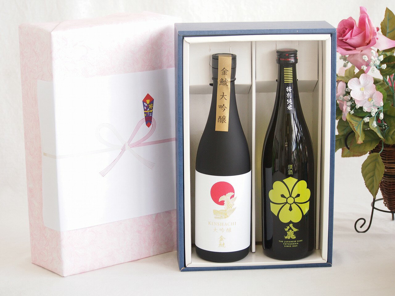 贅沢な日本酒感謝ボックス2本セット(八鹿特別純米(大分) 金鯱大吟醸(愛知)) 720ml×2本
