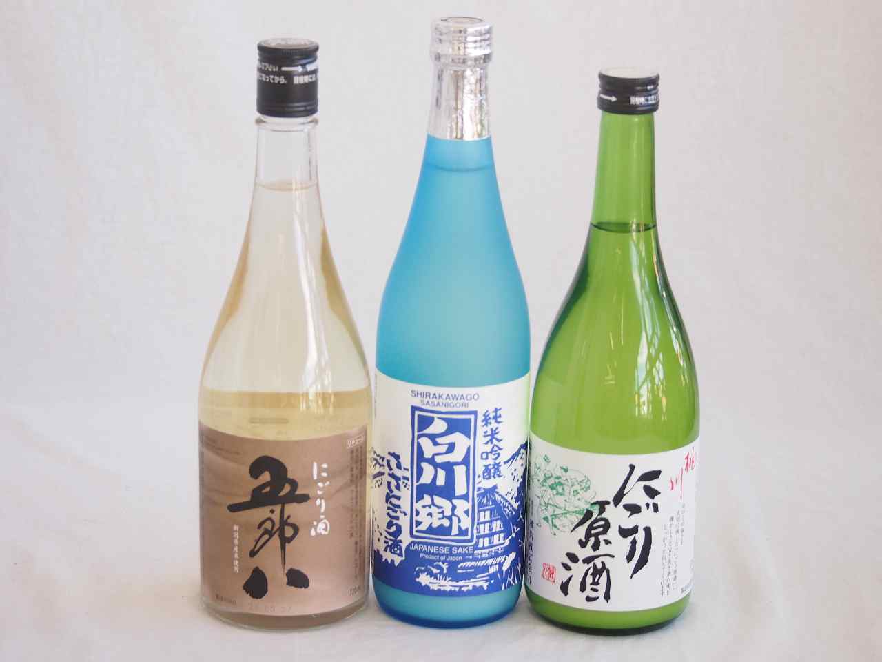 にごり酒決定版 3本セット（桃川にごり原酒（青森） 菊水五郎八（新潟） 三輪酒造白川郷純米吟醸（岐阜）） 720ml×3本