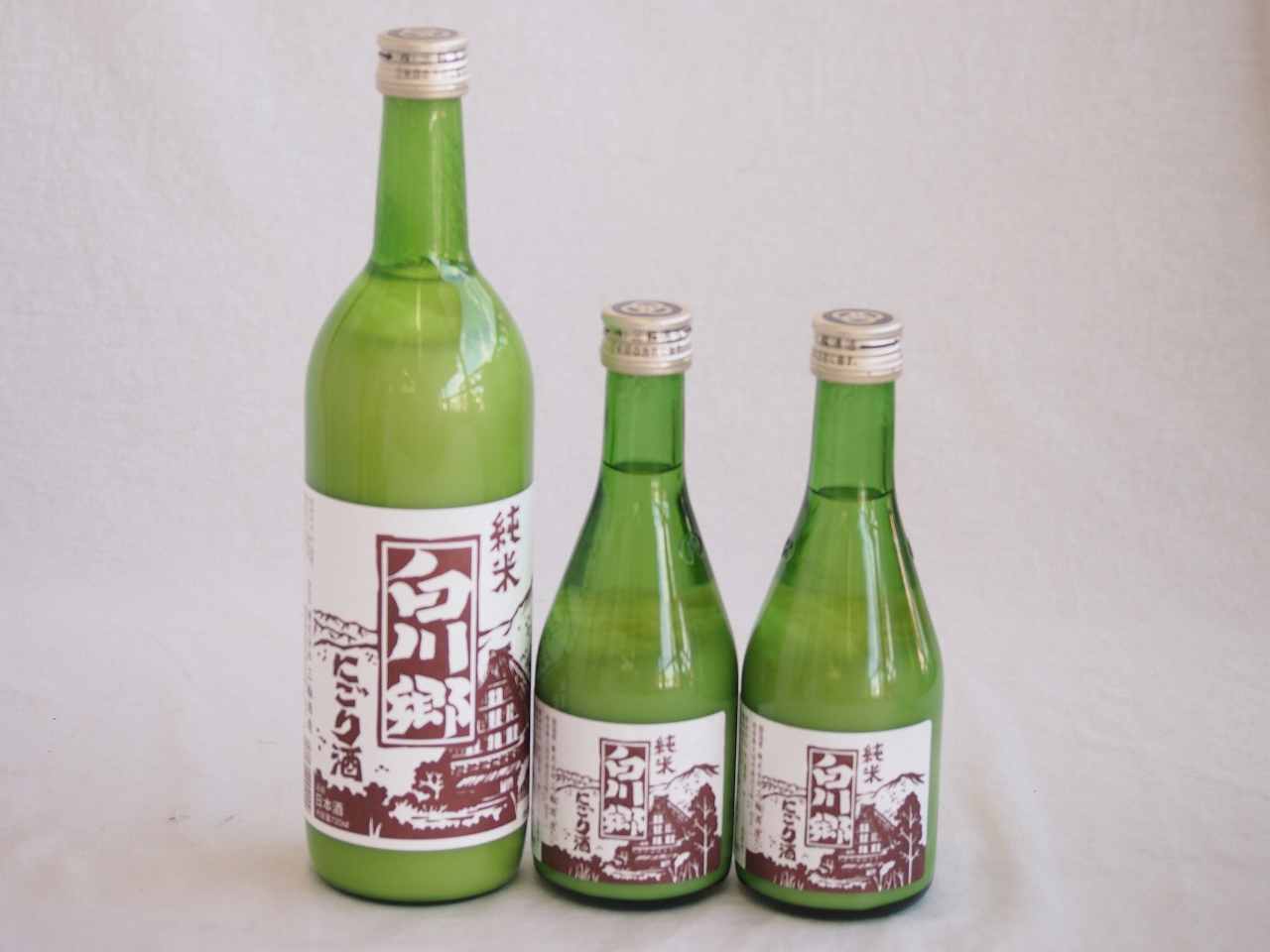 ファミリーにごり酒 3本セット（三輪酒造白川郷純米（岐阜）） 720ml×1本 300ml×2本