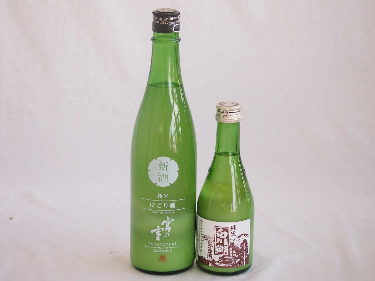 ファミリーにごり酒 2本セット（桃川にごり原酒（青森） 三輪酒造白川郷純米（岐阜）） 720ml×1本 300ml×1本