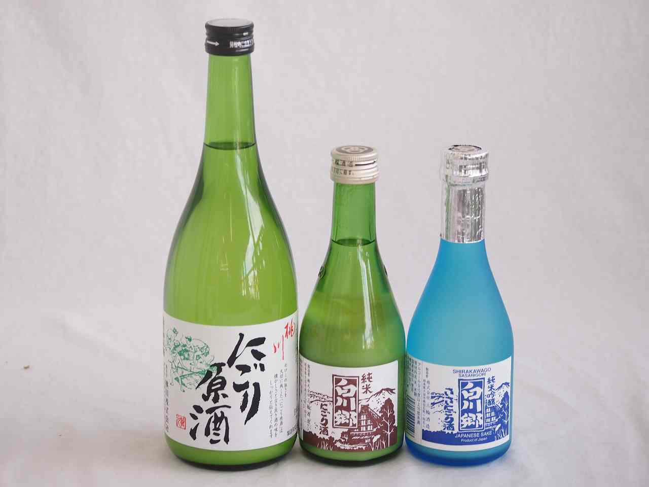 ファミリーにごり酒 3本セット（桃川にごり原酒（青森） 三輪酒造白川郷純米吟醸（岐阜） 三輪酒造白川郷純米（岐阜）） 720ml×1本 300ml×2本