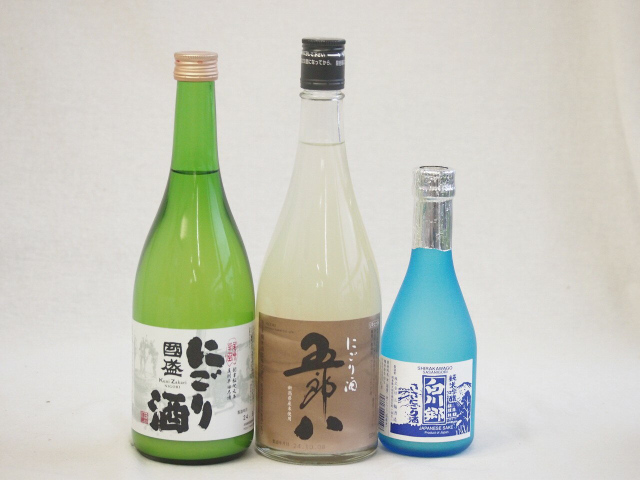 冬に風物詩にごり酒3本セット(国盛 にごり酒14度(愛知県) 白川郷 純米吟醸ささにごり15.5度(岐阜県) 五郎八 にごり酒21度(新潟県)) 720ml×2本 300ml×1本