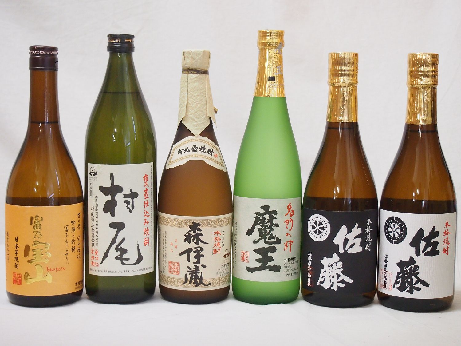 森伊蔵 プレミアム芋焼酎6本セット(村尾 森伊蔵 魔王 佐藤黒 富乃宝山 佐藤白)720ml×5本 900ml×1本(鹿児島県)