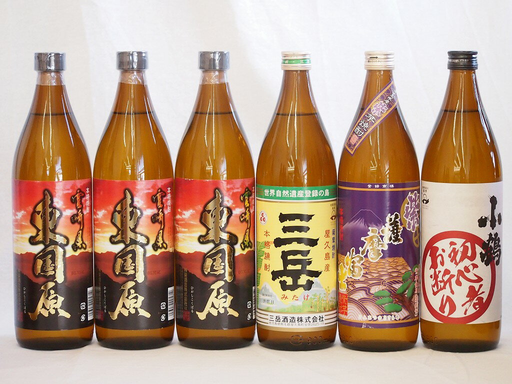 宮崎県東国原芋焼酎飲み比べ6本セット(東国原3本 三岳 紫芋薩摩富士 初心者お断り)900ml×6本