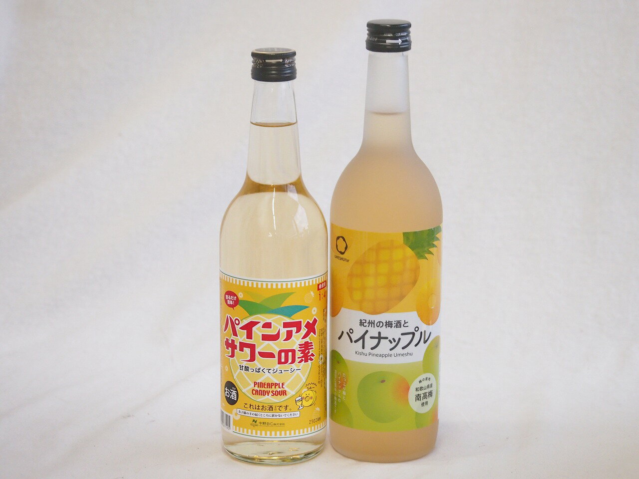 トロピカルな沖縄特集2本セット(紀州の梅酒とパイナップル12度(和歌山県) パインアメサワーの素 25度(..