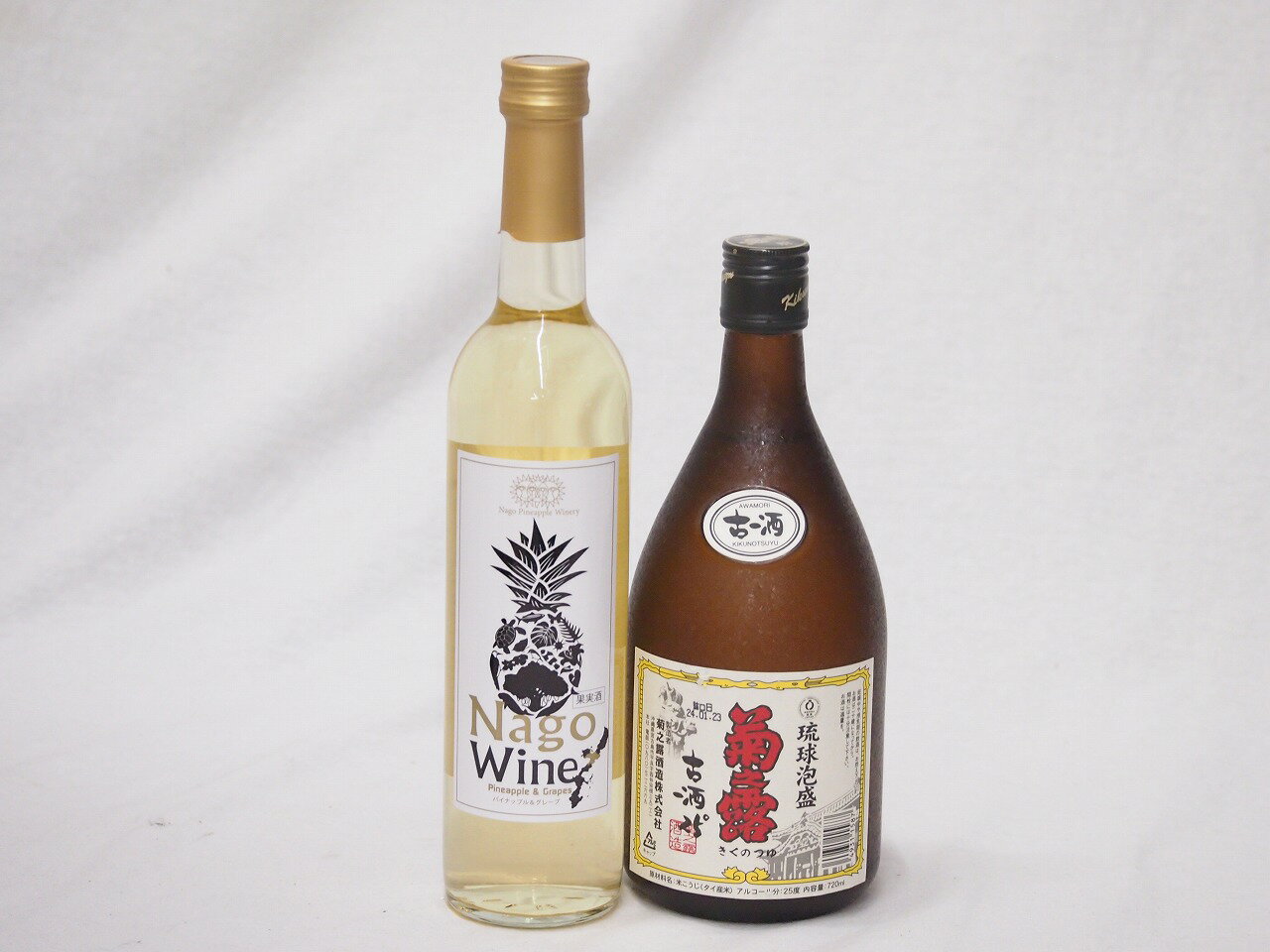 トロピカルな沖縄特集2本セット(パイナップル＆グレープ 白ワイン甘口10度(沖縄県) 菊之露酒造 琉球泡..