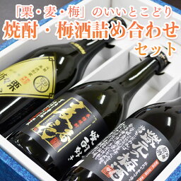 送料無料 焼酎 梅酒詰め合わせセット(栗々坊主・麦番長・蔵元の梅酒) ※北海道・沖縄・離島は送料無料対象外 ラッピング無料 お中元 愛媛 地酒 贈り物 お歳暮 お年賀 ギフト プレゼント 誕生日 贈り物 お祝い お中元 夏ギフト