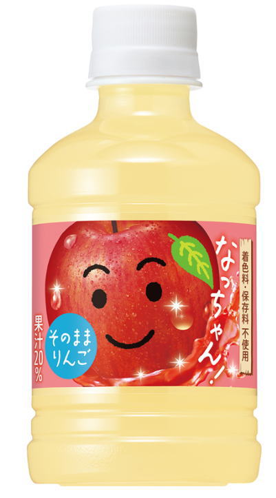 ［飲料］3ケースまで同梱可★サントリー　なっちゃんりんご　280mlPET　1ケース24本入り　SUNTORY（そのままりんご）(リンゴ・アップル)（自販機可・手売り可）のサムネイル