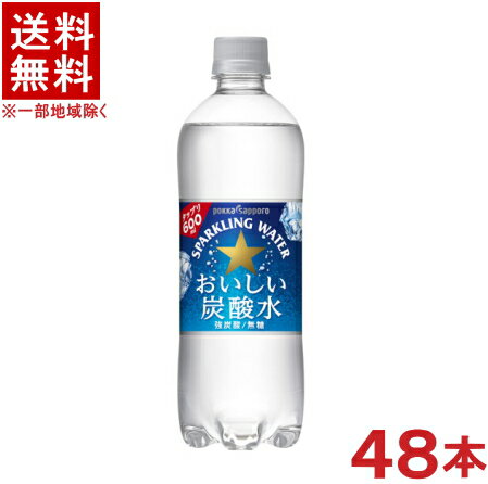 ［飲料］★送料無料★※2ケースセット ポッカサッポロ おいしい炭酸水 （24本＋24本）600mlPETセット （48本）（500）（スパークリングウォーター）（強炭酸 無糖）（pokka sapporo）