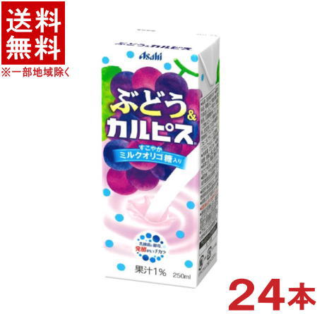 ［飲料］★送料無料★※ エルビー ぶどう＆カルピス 250mlパック 1ケース24本入り （ブドウ 葡萄 グレープ）（CALPIS）