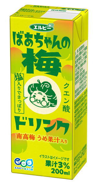 ［飲料］2ケースまで同梱可★エルビー ばあちゃんの 梅ドリンク 200mlパック 1ケース24本入り （24本セット）（250）（クエン酸）（うめ・ウメ）