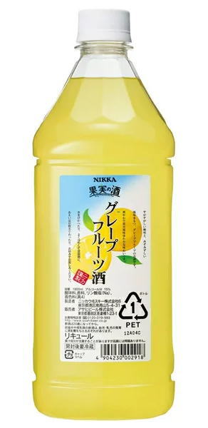 &nbsp;容量 &nbsp; 1800ml &nbsp;アルコール度数 &nbsp; 15％ &nbsp;原材料 　酸味料、香料、リン酸塩（Na）、着色料（黄4） &nbsp;原産国 　国産/日本 &nbsp;製造元 　アサヒ ※当店ではお客様により安く商品をお買い求め頂くため、 ご注文頂きました商品とは異なるカートン【箱】で配送する事がございます。アサヒ　果実の酒 グレープフルーツ　1800ml すがすがしい酸味と、みずみずしい風味をもつグレープフルーツのお酒です。 商品ラベルは予告なく変更することがございます。ご了承下さい。