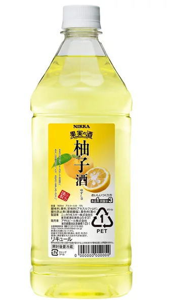 ［リキュール］12本まで同梱可★アサヒ　果実の酒　柚子酒　1．8LPET　1本　（1800ml）（N