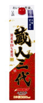 ［清酒・日本酒］2ケースまで同梱可★蔵人三代　3Lパック　1ケース4本入り　（3000ml）（3リットル）（普通酒）（国産米100％使用）小山本家酒造のサムネイル