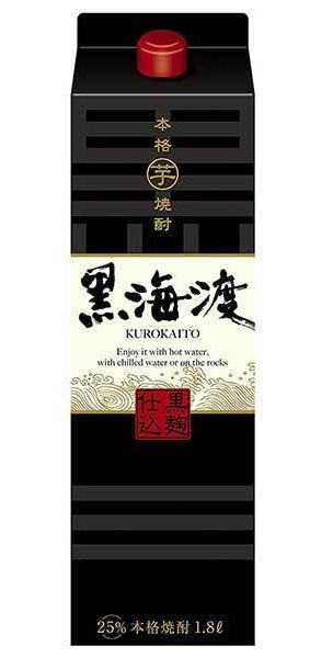 ［芋焼酎］12本まで同梱可★黒海渡　1．8Lパック　1本　（1800ml）（25度・25％）（くろかいと）（本格..