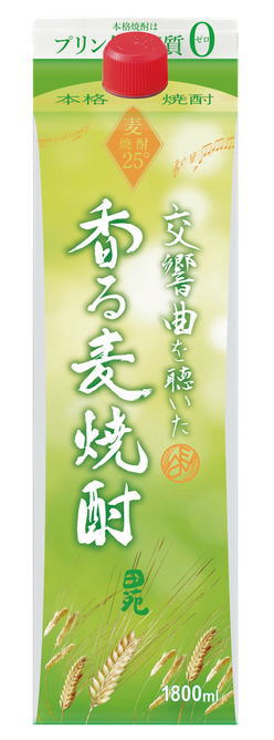 ［麦焼酎］2ケースまで同梱可★25度　交響曲を聴いた香る麦焼酎　1．8Lパック　1ケース6本入り　（6本セ..