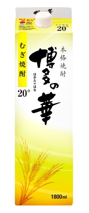 ［麦焼酎・焼酎乙類］2ケースまで同梱可★博多の華　むぎ　【20度】　1．8Lパック　1ケース6本入り　（6本セット）（1800ml）（2000）（20％）（本格焼酎）（はかたのはな）（むぎ焼酎）（合同酒精）（オエノン）福徳長酒類