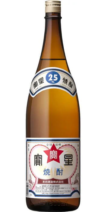 ［焼酎甲類］1ケースで1梱包★　【25度】　宝星　焼酎　1．8L瓶　1ケース6本入り　（6本セット）（25％）（1800ml）本坊酒造株式会社