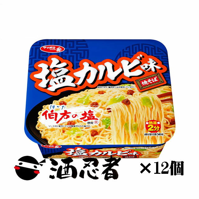 【アウトレット限定特価】サンヨー サッポロ一番 塩カルビ味焼そば 110g×12個(1ケース)(賞味期限2026年1月27日)