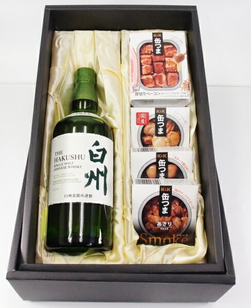 シングルモルト白州NV　43度　700ml&缶つま【ギフトセット】【のし対応】【箱入り包装代金含む】