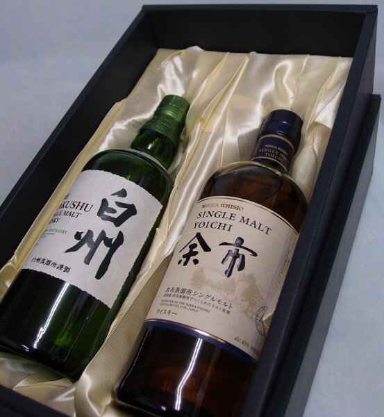 サントリー白州NV43度700mlニッカシングルモルト余市45度700ml【ギフトセット】【のし対応】【箱入り包装代金含む】