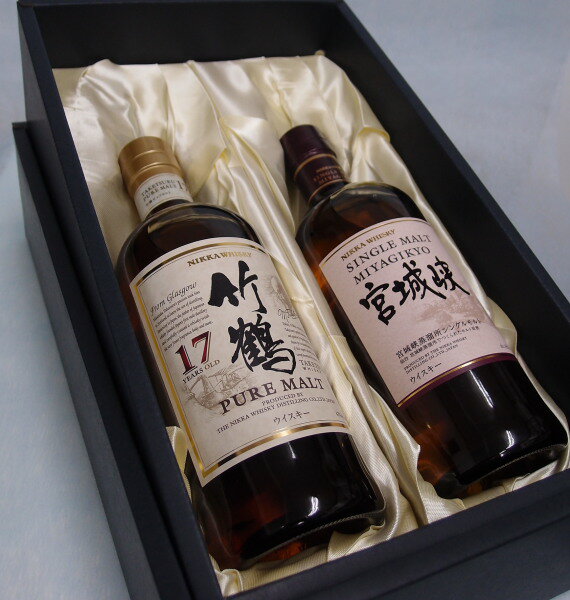 ニッカ竹鶴ピュアモルト17年43度700mlシングルモルト宮城峡45度700ml【ギフトセット】【のし対応】【箱入り包装代金含む】