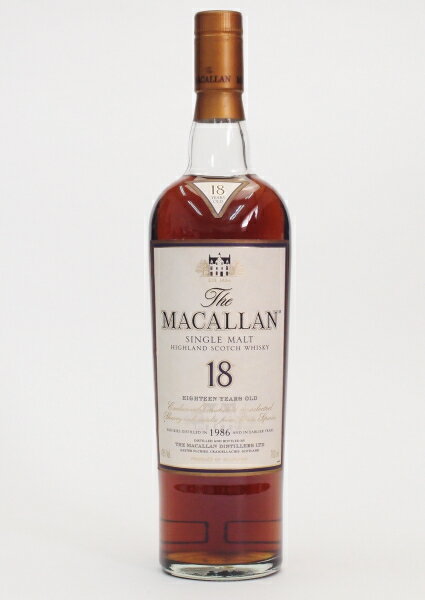 ザ・マッカラン 18年43度700ml【1986リリース】【箱無し】【正規輸入品】The MACALLAN 18Years【銀行振り込み決済・クレジット決済に対応】【代引き決済不可】