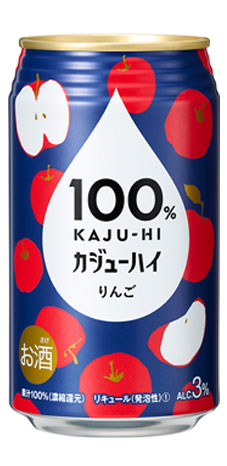 100％カジューハイ りんご 340ml缶　｜　チューハイ サワー 缶チューハイ 富永貿易 果汁ハイ リンゴ 林檎 果実のめぐみ 低アルコール