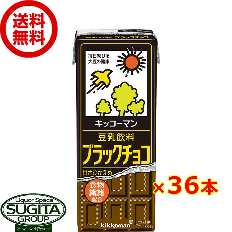 キッコーマン 豆乳飲料 ブラックチョコ 【200ml×36本(2ケース)】 小型パック 健康 大豆 ソイミルク 送料無料 倉庫出荷