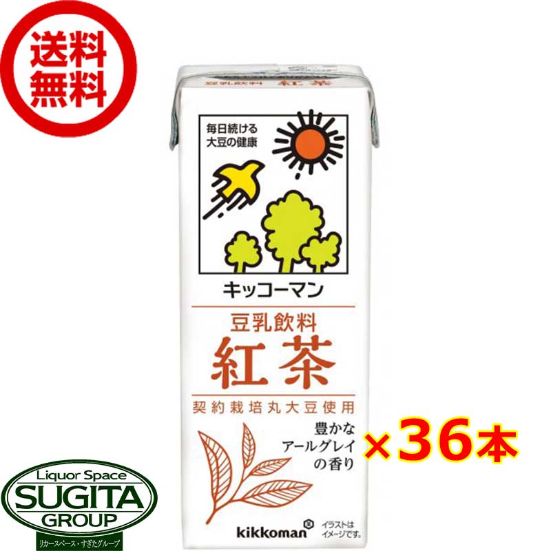 キッコーマン 豆乳飲料 紅茶 【200ml×36本(2ケース)】 小型パック 健康 大豆 ソイミルク 送料無料 倉庫出荷