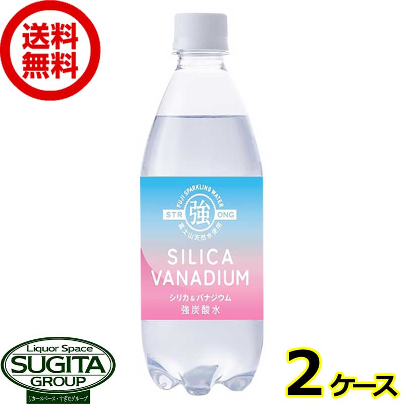 炭酸水 友枡 シリカ＆バナジウム 強炭酸水 【500ml×48本(2ケース)】 ペットボトル シリカ水 スパークリングウォーター 送料無料 倉庫出荷