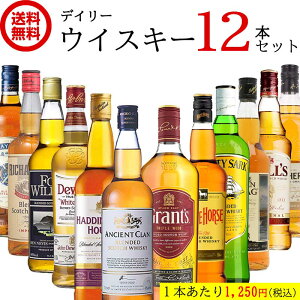 (残りわずか)【お値打ち】 デイリー ウイスキー 飲み比べ セット 【700ml×12本】 ウイスキー スコッチ バーボン ハイボール 洋酒 ウイスキー セット 送料無料