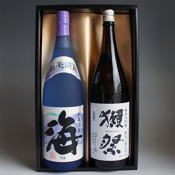 日本酒 獺祭 純米大吟醸 39 磨き三割九分と芋焼酎 海 1800ml 計2本 感謝のギフト箱...