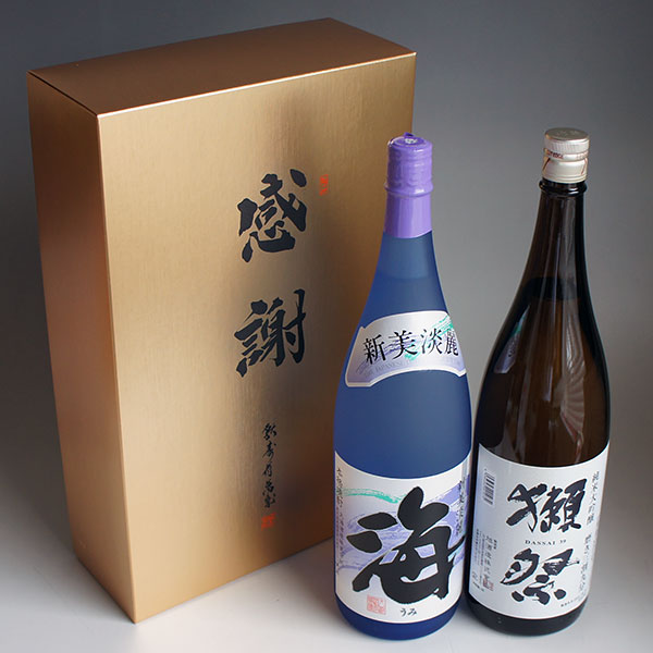 日本酒 獺祭 純米大吟醸 39 磨き三割九分と芋焼酎 海 1800ml 計2本 感謝のギフト箱...