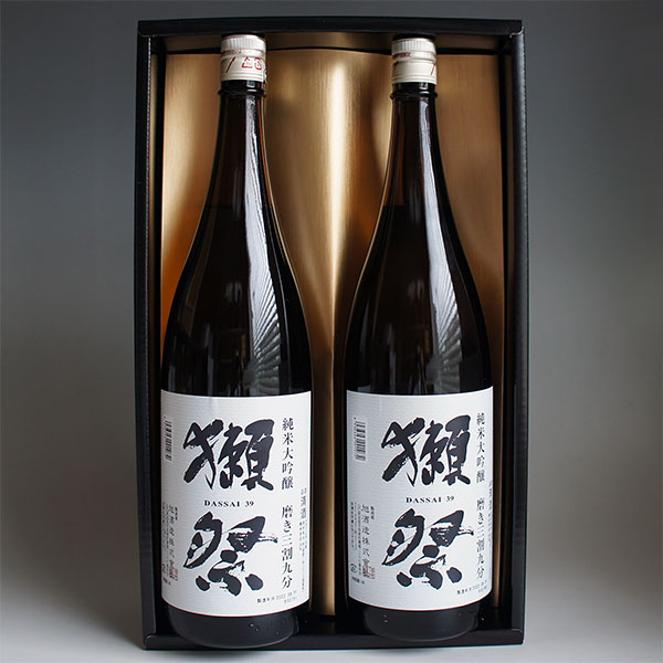 日本酒セット 獺祭 純米大吟醸39 磨き三割九分 1800ml 2本 旭酒造 感謝のギフト箱入り 獺祭の純正包装紙で無料ギフト包装 2