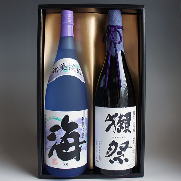 日本酒 獺祭 純米大吟醸 23 磨き二割三分と芋焼酎 海 1800ml 計2本 感謝のギフト箱...
