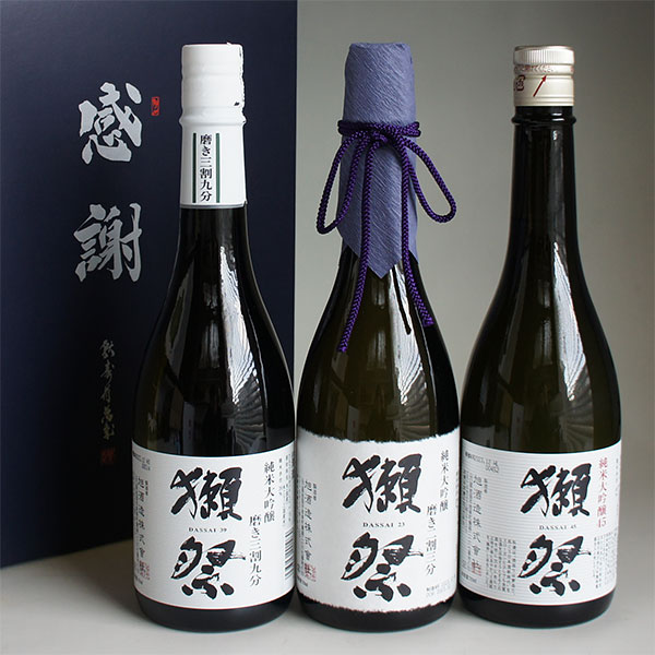 獺祭 純米大吟醸 獺祭 日本酒飲み比べセット 純米大吟醸 磨き 二割三分23・三割九分39・45 720ml 3本 感謝のギフト箱入り 獺祭の純正包装紙で無料包装