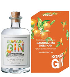 楽天酒どんどん　楽天市場店45度　KOMASA　GIN-桜島小みかん-　500ml瓶　スピリッツ（ジン）　鹿児島県　小正醸造　化粧箱入